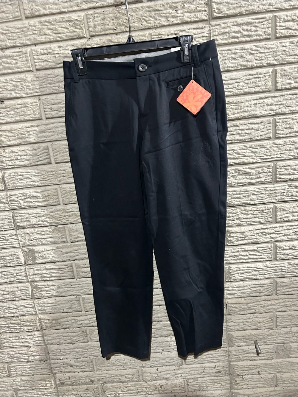 NWT Dockers Black Straight Leg Women's Pants Ankle Two Way Stretch
